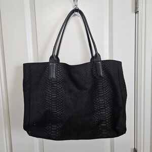 J McLaughlin Womens Leather Purse Tote Bag Black Large